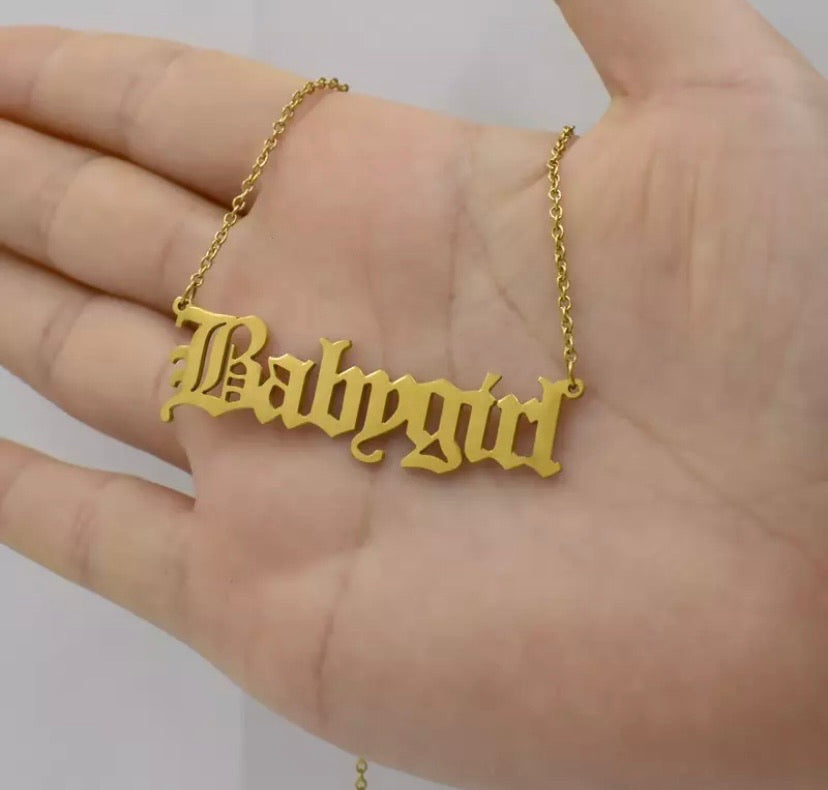 Fashion Name Plate Necklace